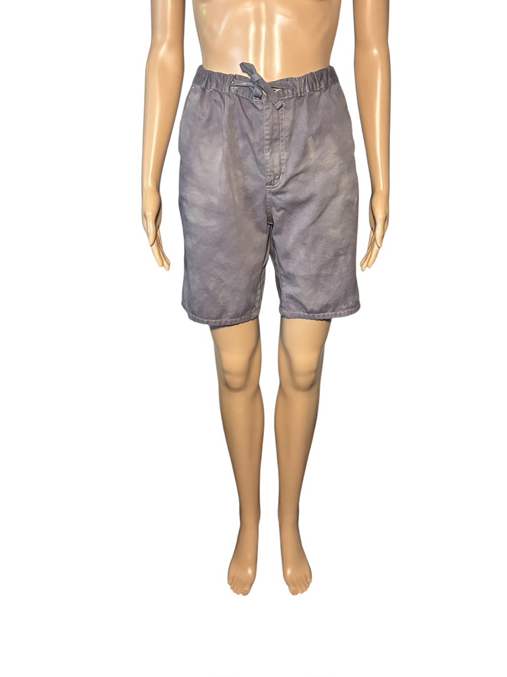 Vintage Hang Ten Womens's Repurposed Bermuda Shorts XS Gray 100% Cotton Zip-Fly